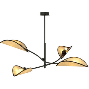CGC Lotus Black Rattan Ceiling Light