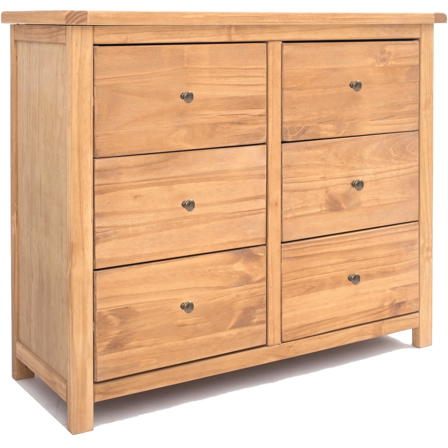 Lugo 3 over 3 Drawer Chest - Grey / Brass