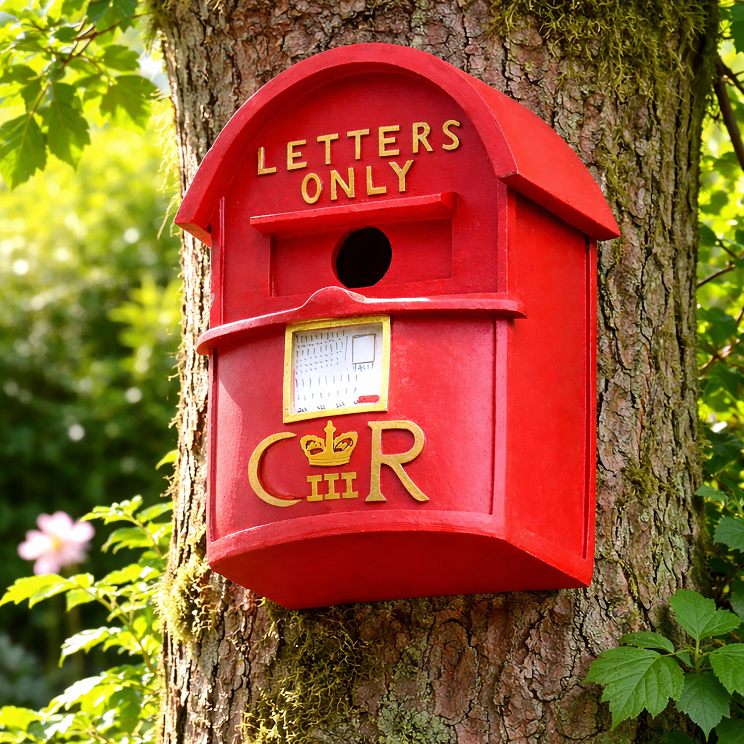 Image of Red Post Box Bird House -&hellip;
