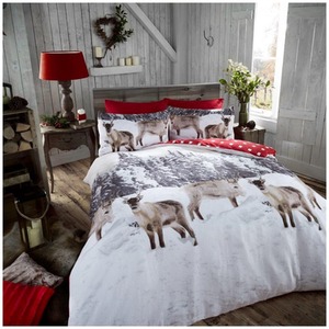 Brushed Cotton Flannel Printed Duvet Cover With Pillowcases