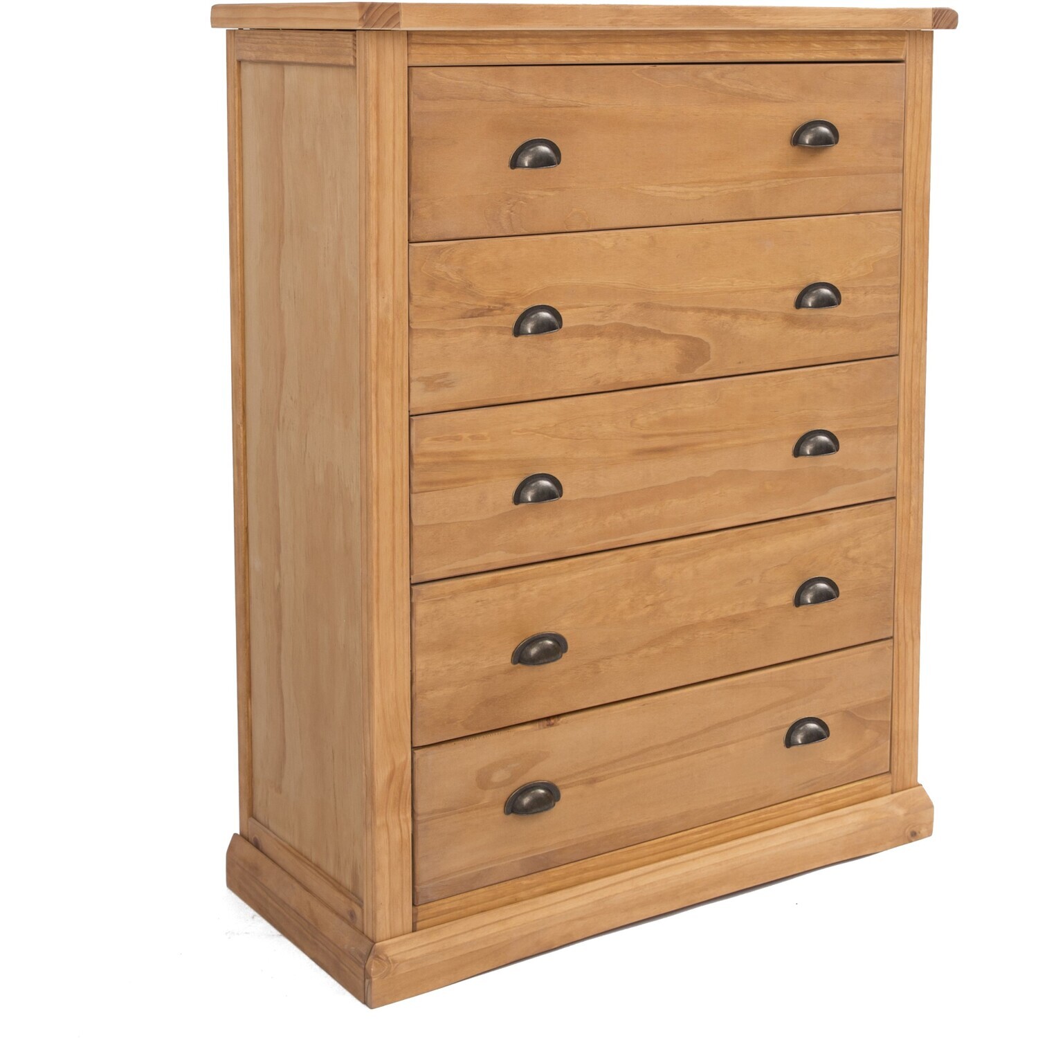 Lucca 5 Drawer Chest - Brown / Brass