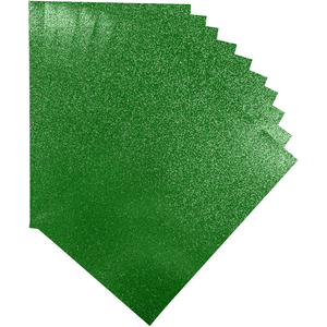 Pack of 10 A4 Green Coloured Glitter Card 230gsm Sheets
