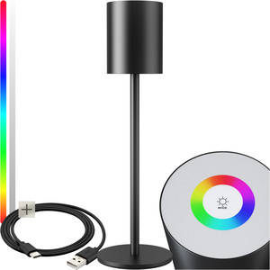 Table Lamp, Rechargeable Lamp, Warm White, 7 RGB Colours, Dimmable LED