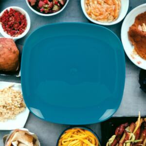 6x Plastic Dinner Plates - 1 Of Each Colour - 26cm