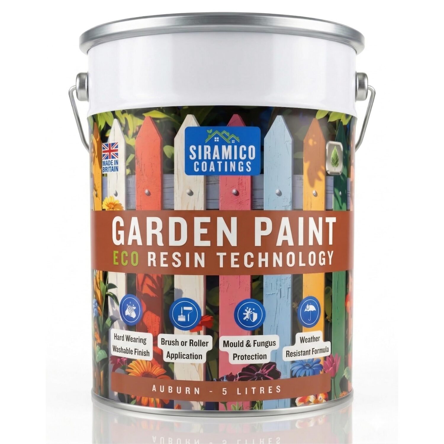 Siramico Coatings Garden Paint - 5 Litre - Auburn