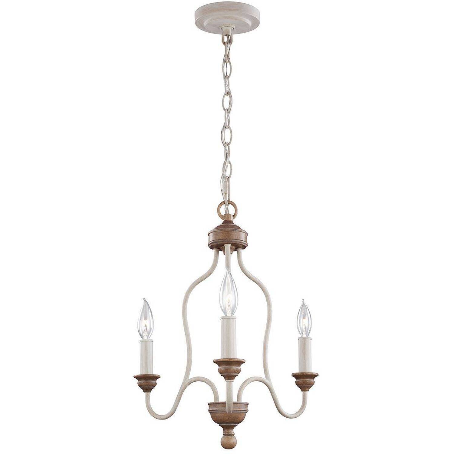 B&Q - Elstead Hartsville Chandelier 3 Light Beachwood FinishE14 - Image 2