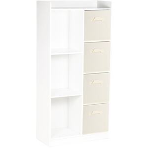 Tall 7-Cube Bookcase with Inserts - Grey