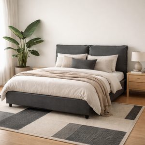 Wexford Super King Upholstered Bed in Deep Linen Pillow Headboard