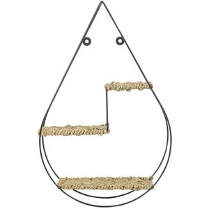 Tear-Shaped Hanging Wall Shelf - Brown