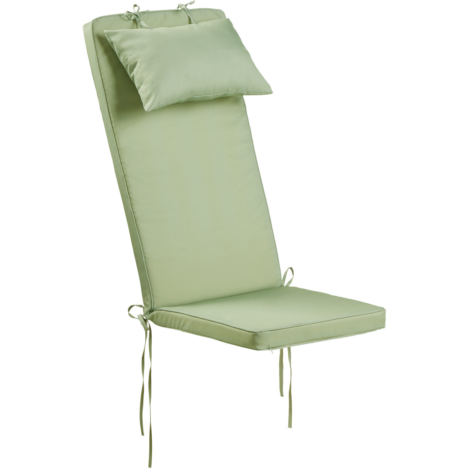 Adirondack Garden Chair Cushion With Ties And Headrest - Green