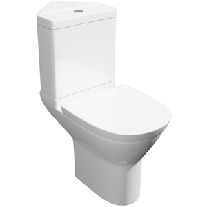 Corner Open Back Round Toilet Set With a Soft Close Seat