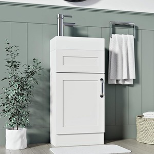 BELOFAY Crawley White 400mm Floor Standing Bathroom Vanity Unit With Basin
