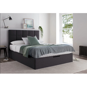 Whitburn Upholstered Grey Ottoman Storage Bed Frame and Mattress