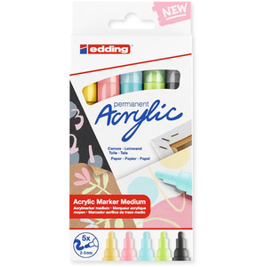 Set of 5 edding 5100 Acrylic Paint Marker Pens