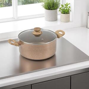24cm Rose Gold Induction Casserole Pot - Rose-Gold
