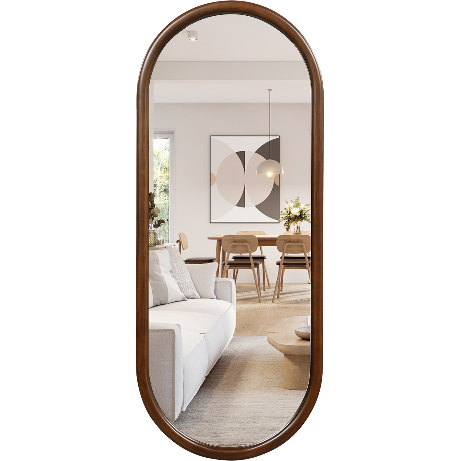 Image of Full Length Hanging Mirror - Brown