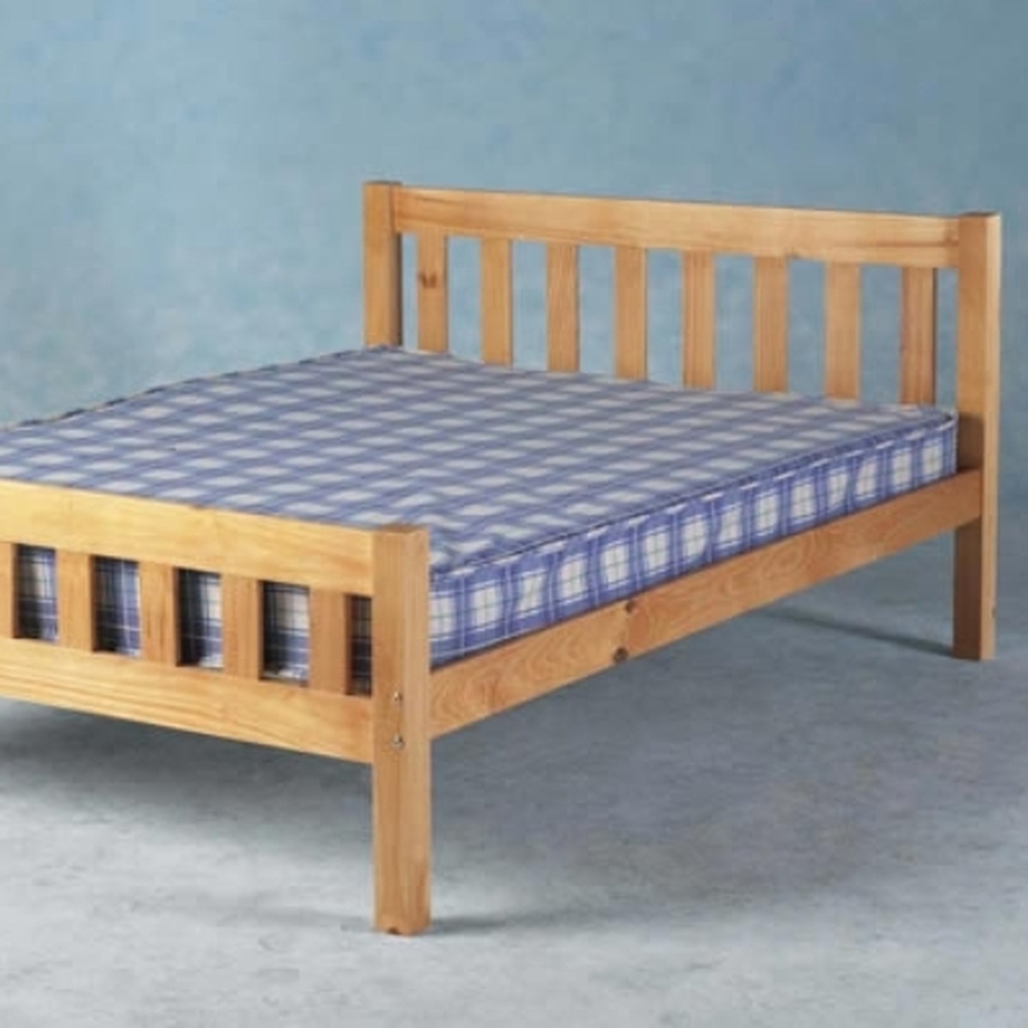 Pine Wooden Bed Frame - Caramel