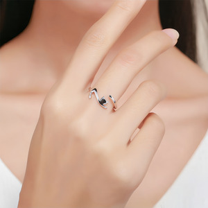 Cat Open Ring Stainless Steel Adjustable Band