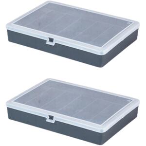 DIY Compartment Storage threaded Case Tool Box - Clear - Set of 2