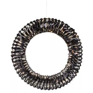 40cm Christmas Wreath Decoration with LED Lights - Black