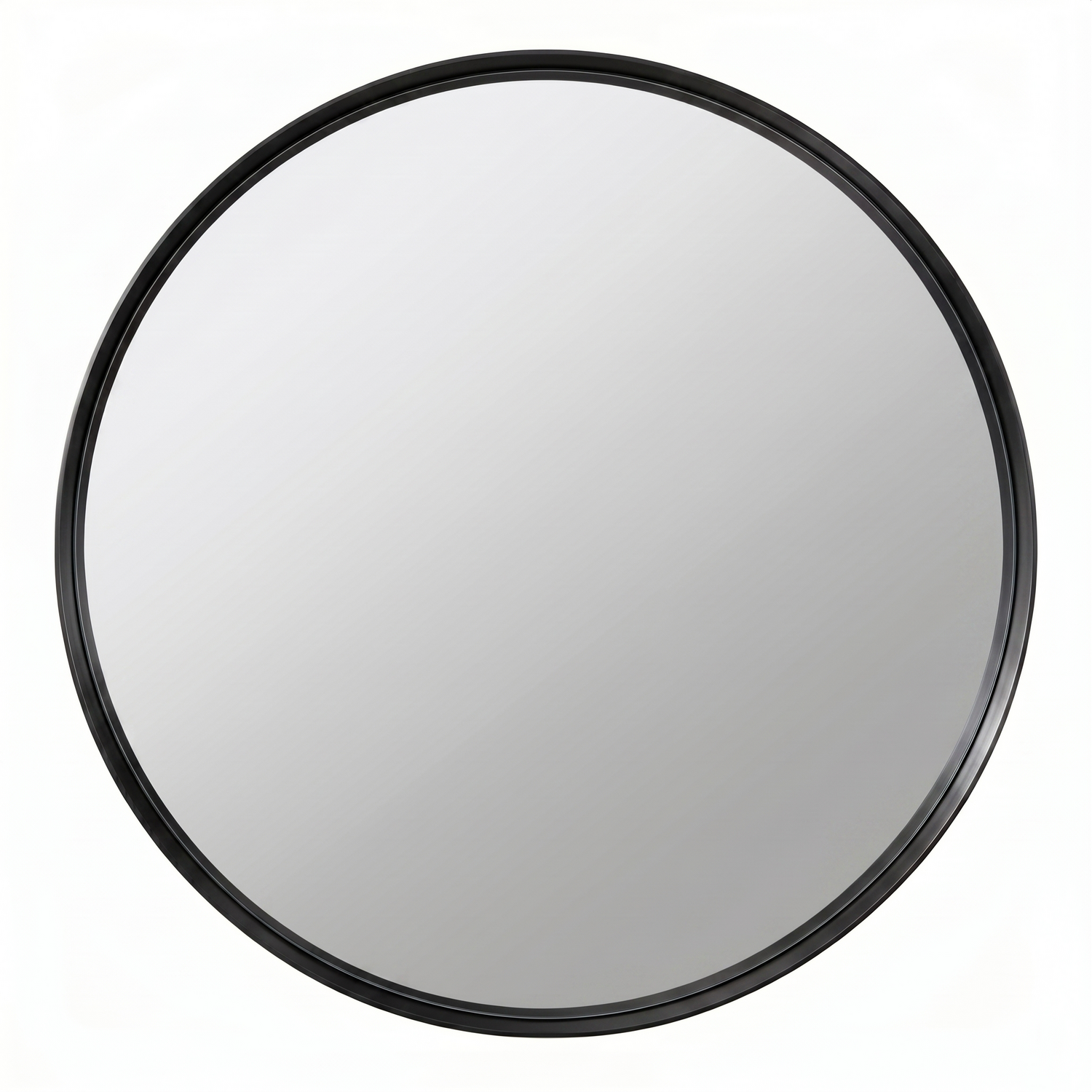 Deep Frame Large Round Wall Mirror - Black
