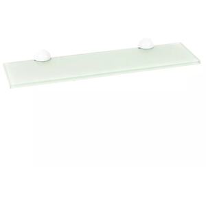 Wall-Mounted Glass Floating Shelves with Clip Fixing - 60x15cm - White