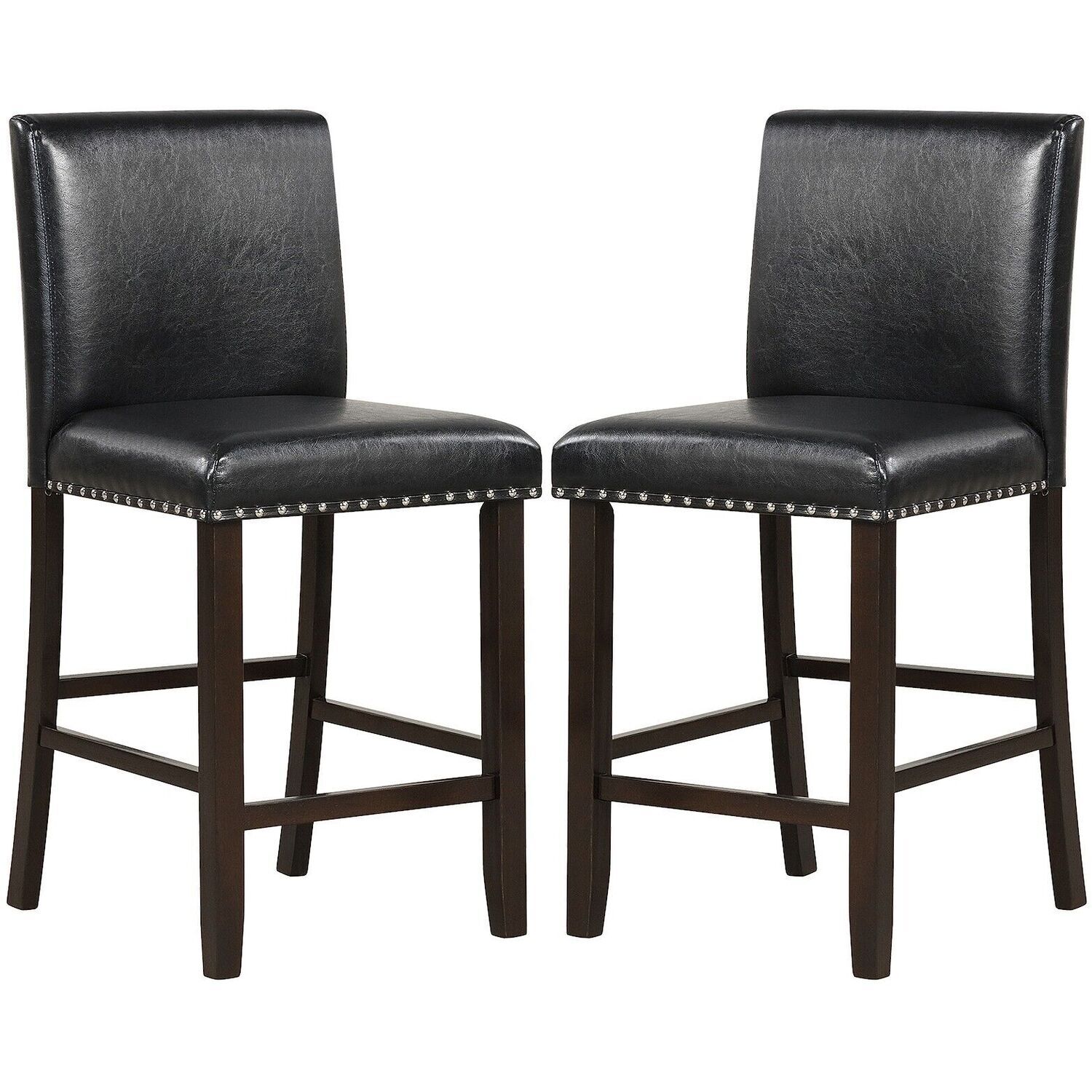 2pcs Upholstered Dining Chairs - Black