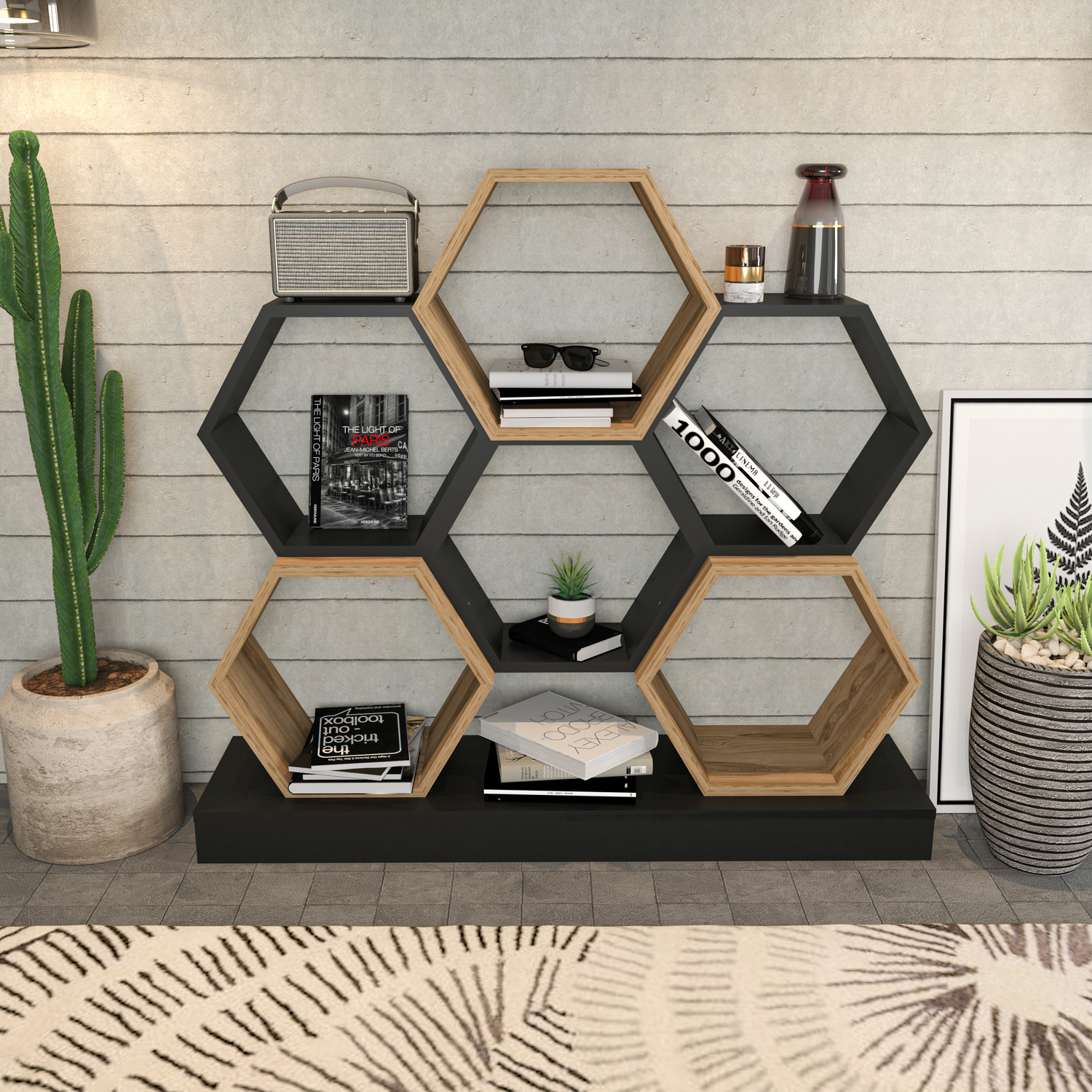 Flower Shelving Unit - Black / Oud