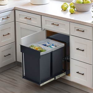 SONGMICS Kitchen Bin for Recycling and Waste, Built-in Rubbish Bin for Cabinet