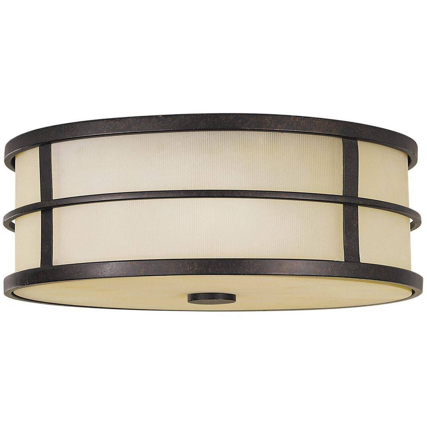 B&Q - Elstead Fusion 3 Light Flush Mount Ceiling Light BronzeE27 - Image 2