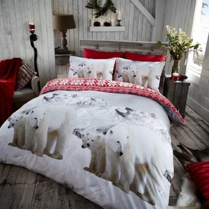 100 Percent Brushed Cotton Flannel Printed Duvet Cover With Pillowcases