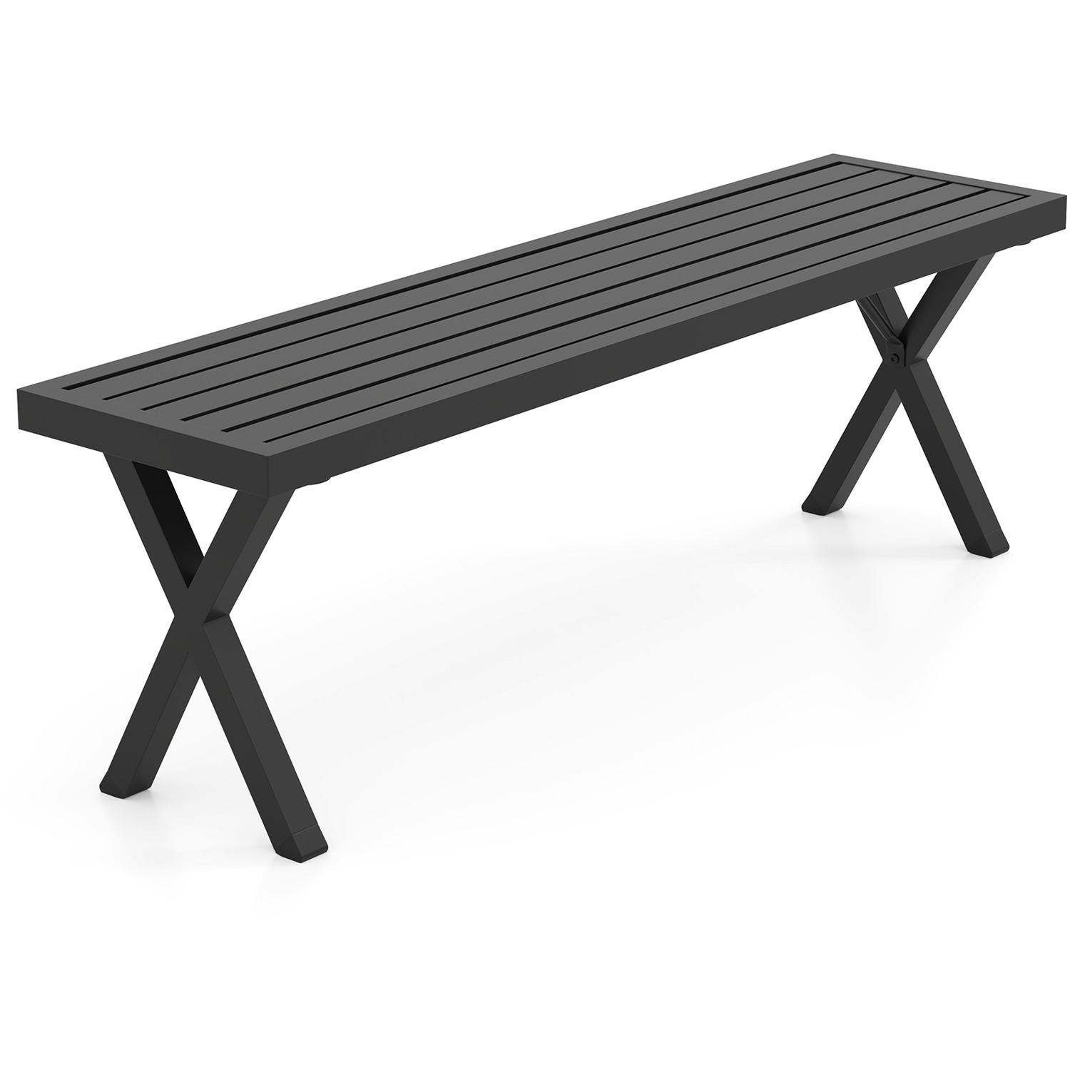Outdoor Backless Loveseat Bench - Black
