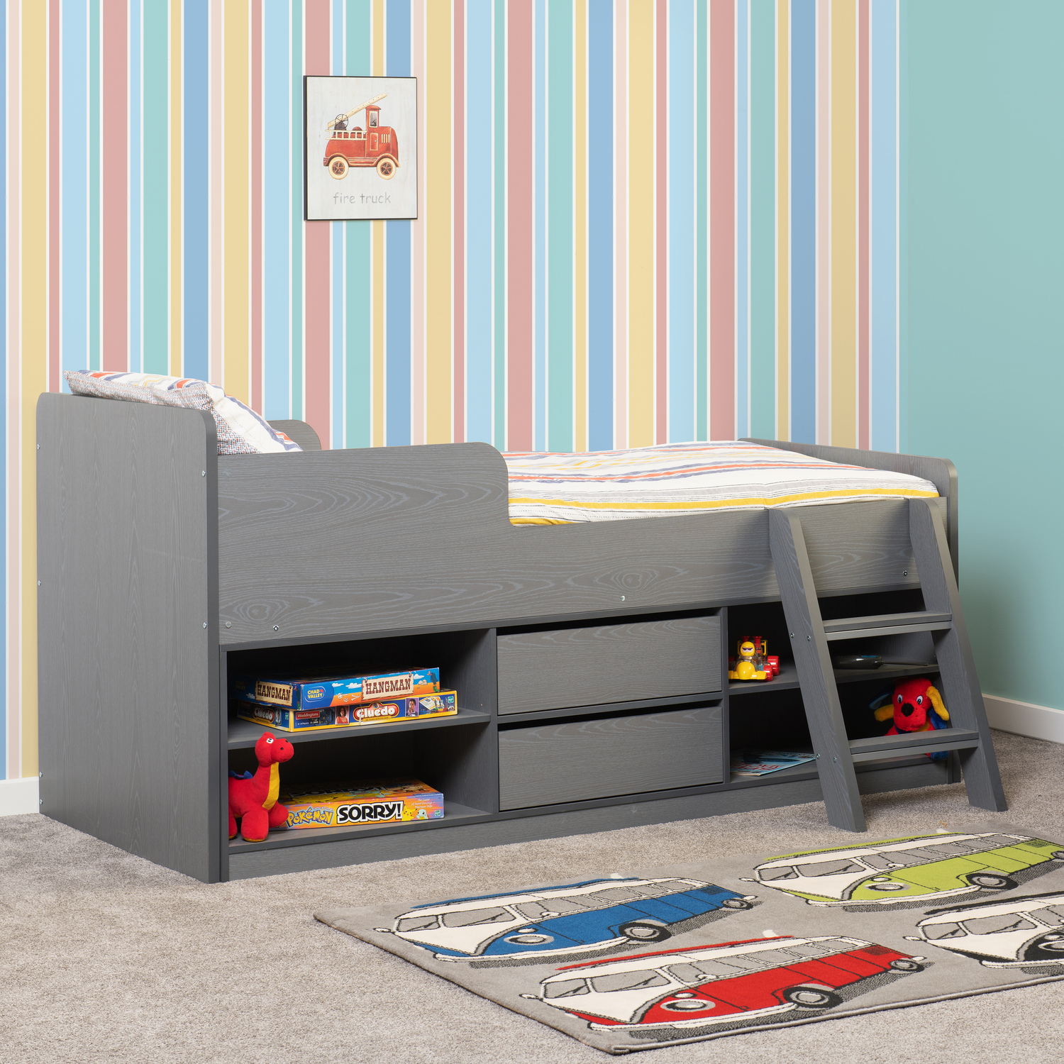 Seconique Felix Low Sleeper Bed - Grey