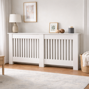 Home Treats Designer White Mdf Radiator Cover Small Medium Large Adjustable