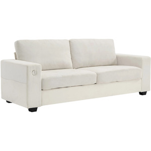 Modern Chenille Fabric Sofa with Built-in Charging Outlet