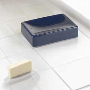 Ridder Bathroom Ceramic Soap Dish - Navy - Dark Blue