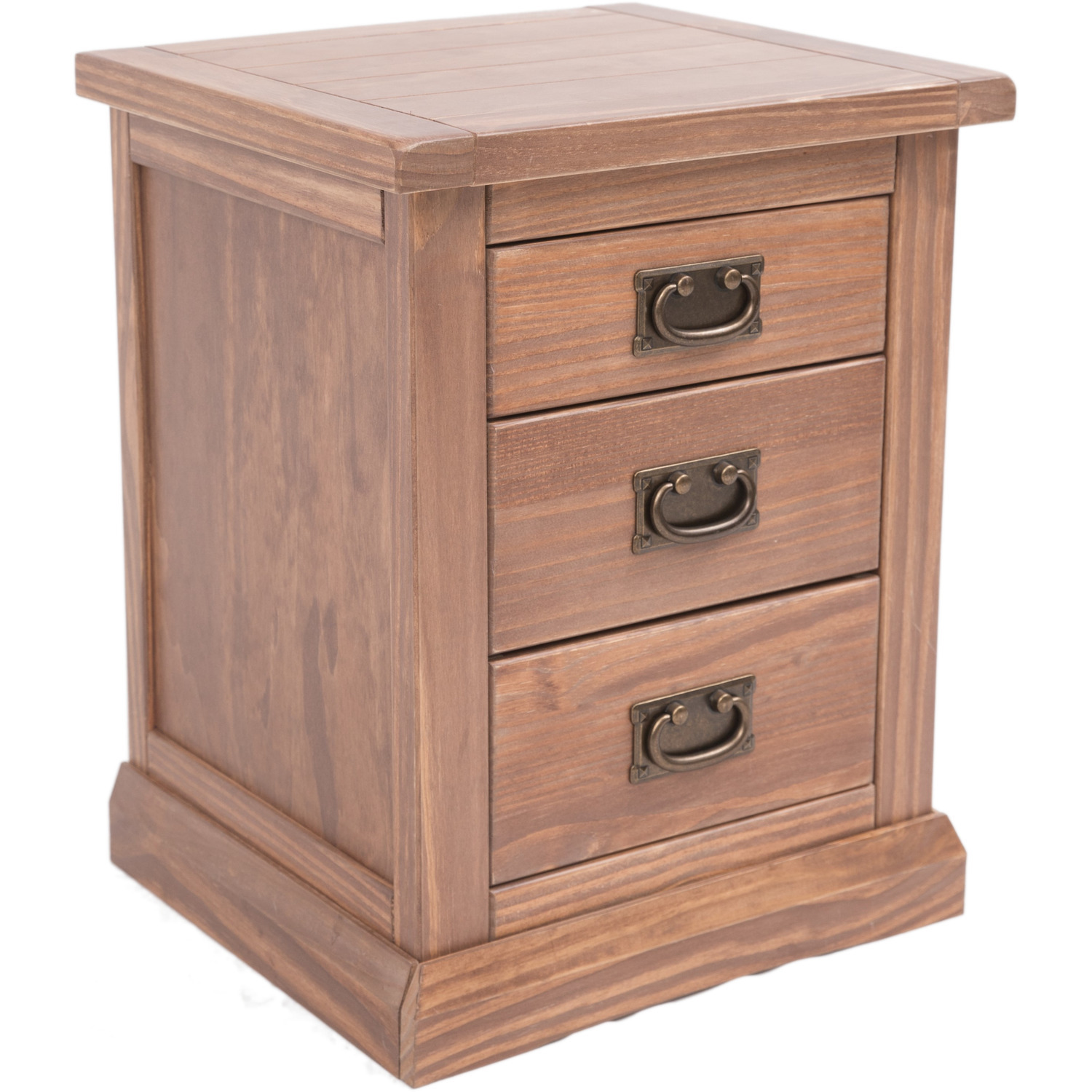 Cabinet Bits Tirolo 3 Drawer Bedside Cabinet - Brown