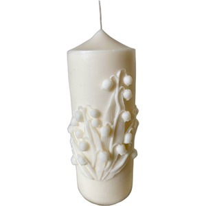 Lily of The Valley Scented Flower-Shaped Organic Pillar Candle
