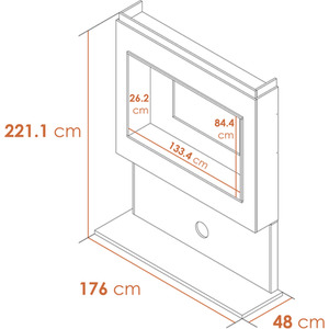Acantha Pre-Built Concrete Effect Media Wall 3 with Vision Electric Media Stove