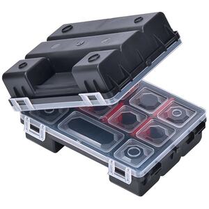 200 DIY Tool Storage Box Compartment Organizer Case Box - Black