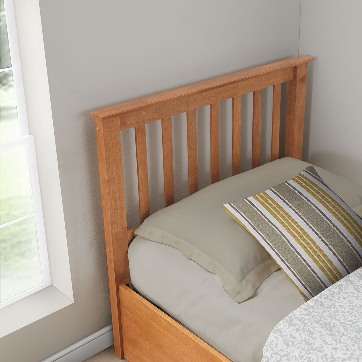 Francis Oak Wooden Ottoman Bed - Oak