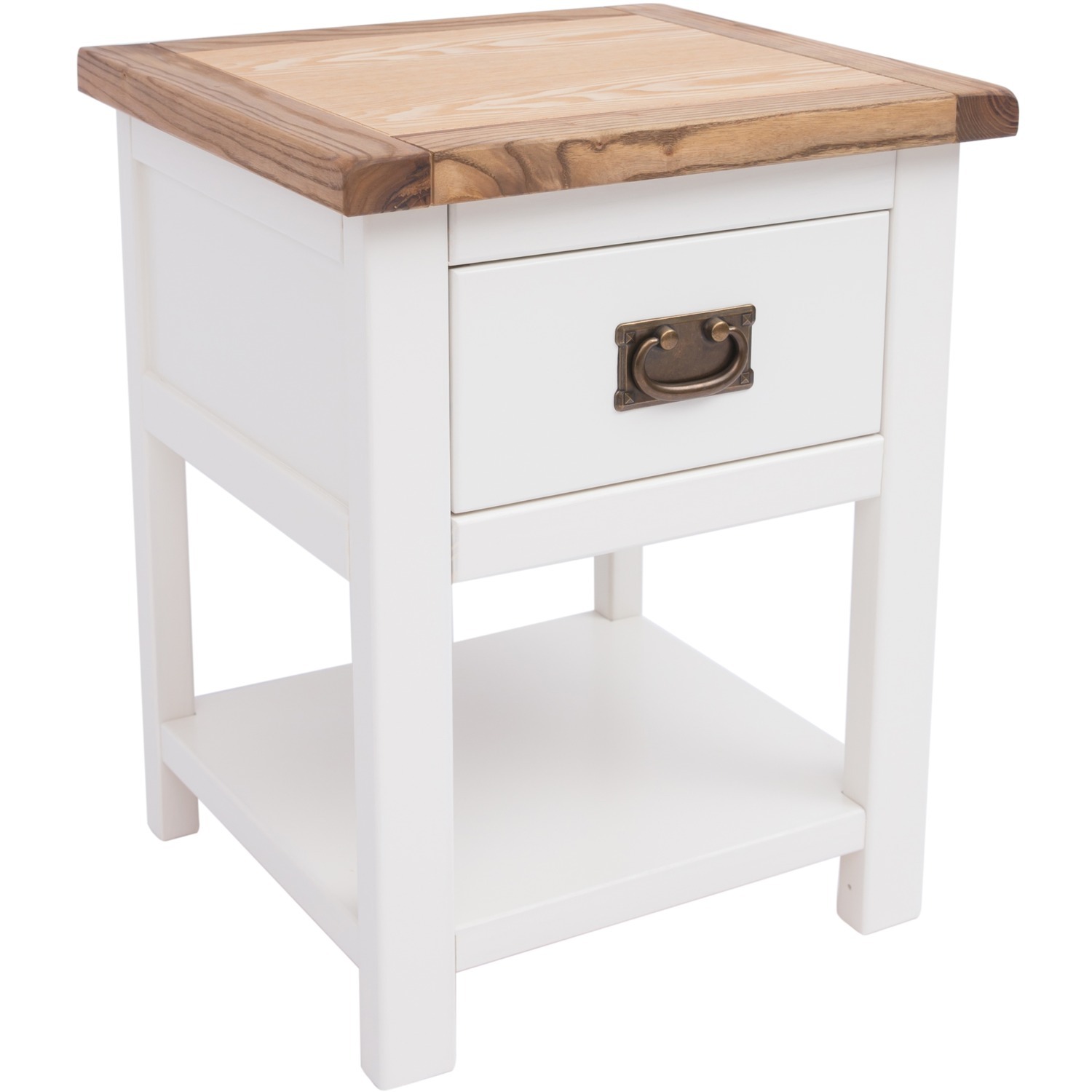 Lovere 1 Drawer Bedside Cabinet - Chrome Handle - Off White / MDF, Pine, Plywood