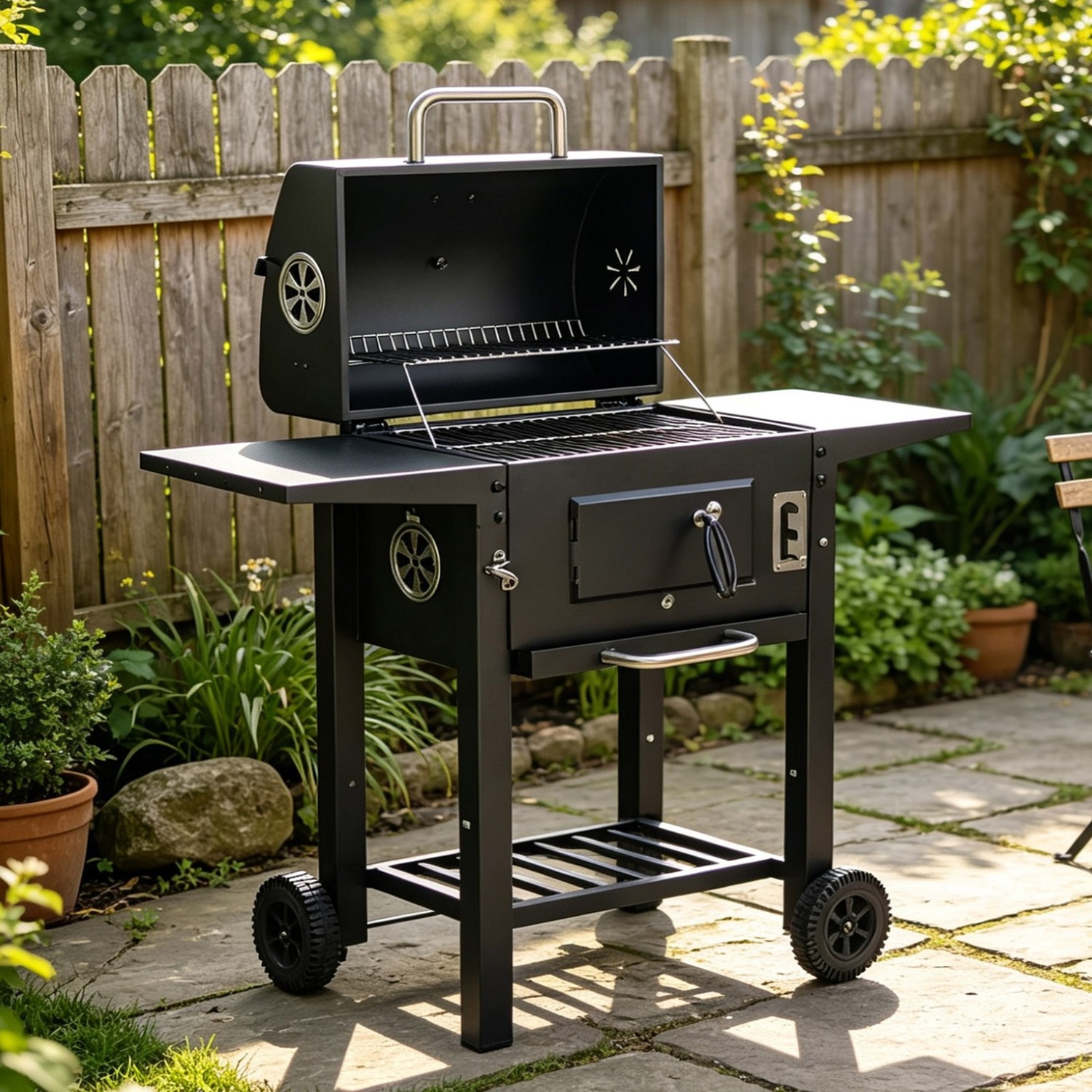 Gr8 Garden Large Portable Charcoal Bbq Grill With Warming Rack