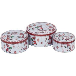 Christmas Cookie and Cake Nesting Tin Set - Multicoloured - 3