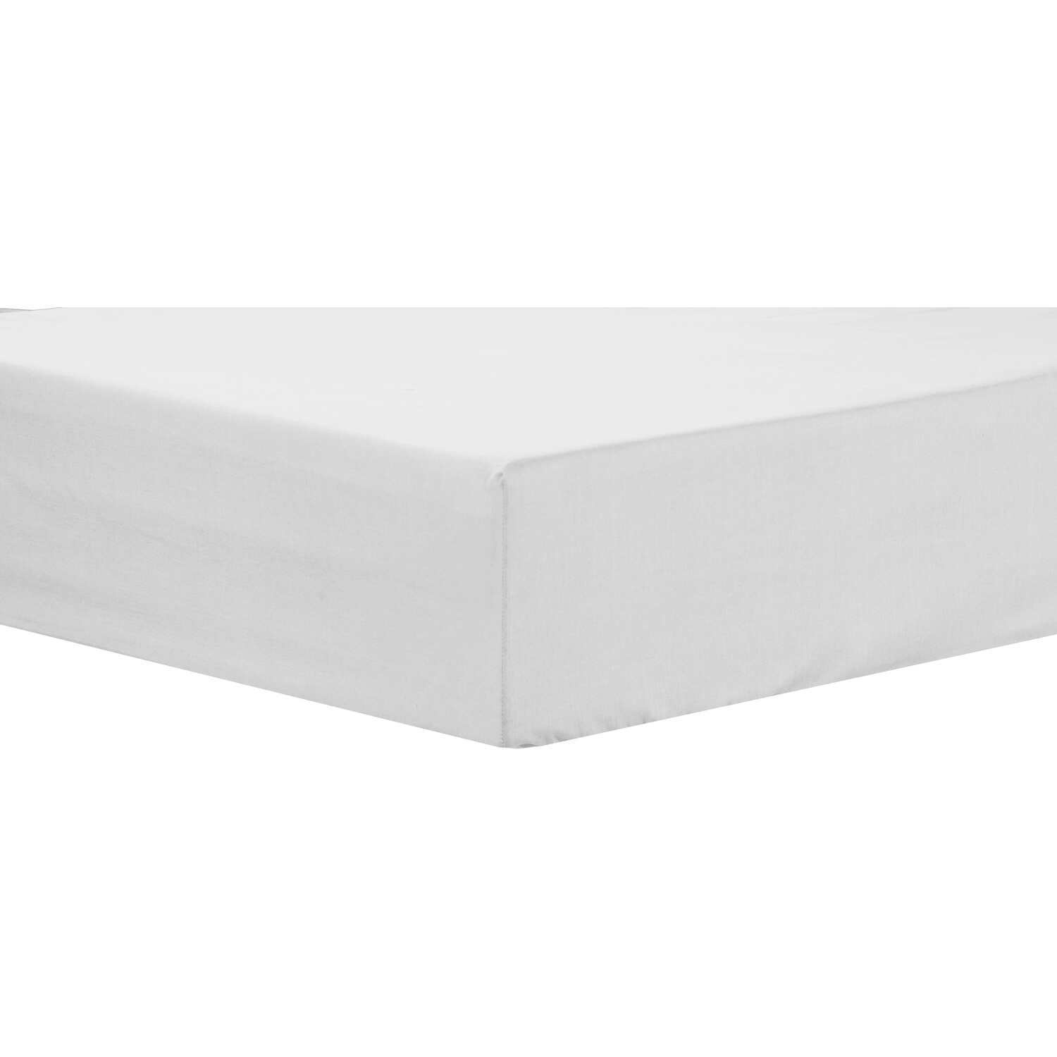 Basics Extra Deep Fitted Sheet - White Single
