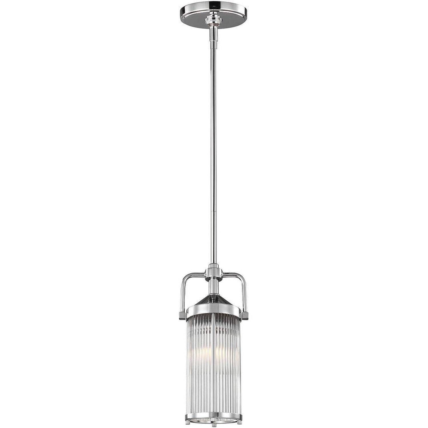 Elstead Paulson 1 Light Mini Ceiling Pendant Light Chrome Ip44, G9 - Chrome