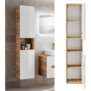 Bathroom Tall Wall Hung Cabinet Tallboy - Aruba