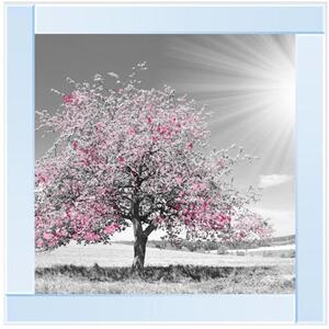 Pink Tree Glitter Liquid Wall Art