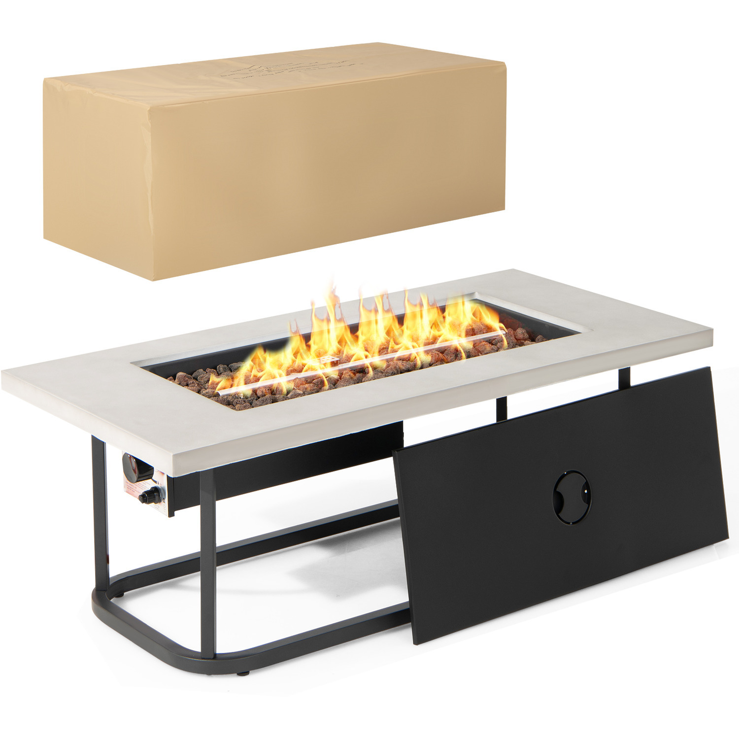 16 Kw Propane Fire Pit Table - Grey