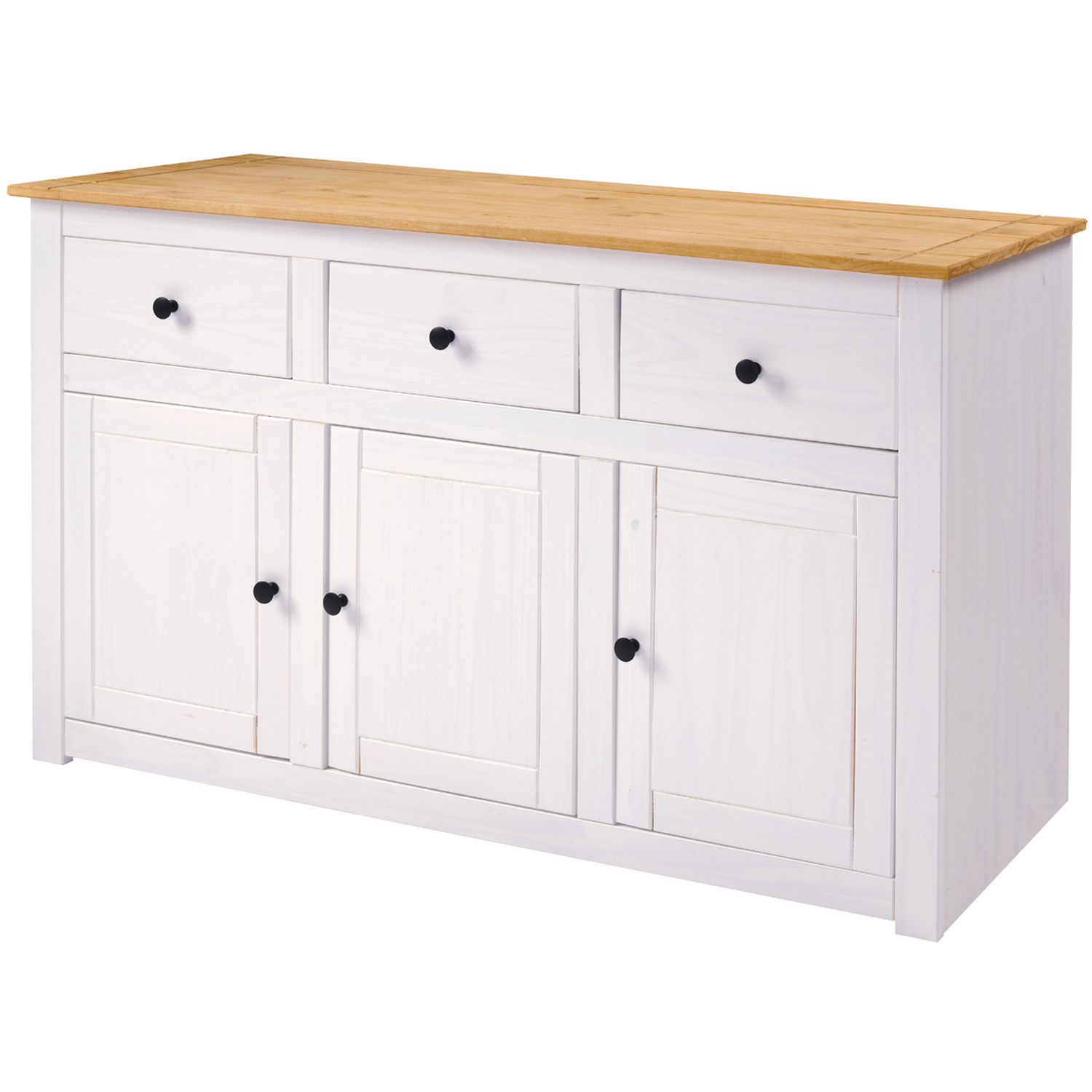 Panama 3 Door 3 Drawer Sideboard - White